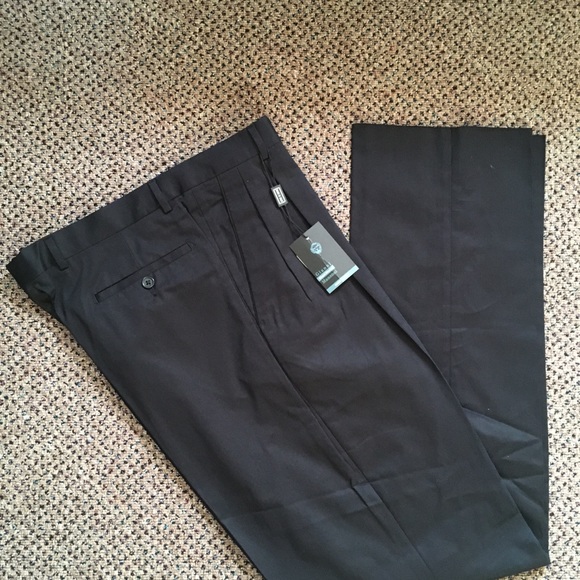 Gianni manzoni men’s cotton pants 34w black loro piana fabric Italy new nwt 66